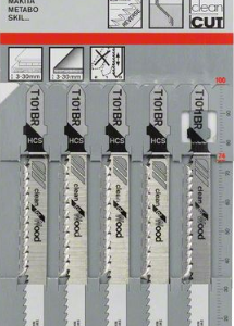 Bosch 2608630014 Jigsaw Blade Set RB - 5ER T 101 BR