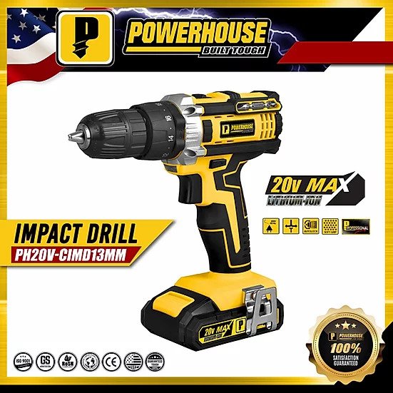 Powerhouse PHBK-20V-CIMD13MM Cordless Impact Drill