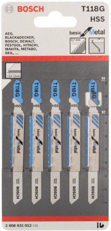 Bosch 2608631012 Saw Blade Set RB - 5ER T 118 G