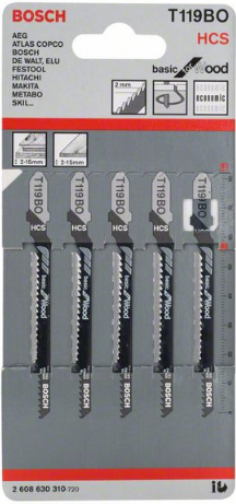 Bosch 2608630310 Jigsaw blade T 119 BO 5 Pcs. Set