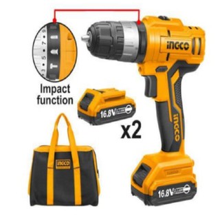 Ingco CIDLI1612 Lithium-Ion Impact Drill 16.8V