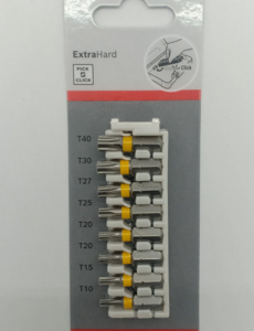 Bosch 2608522415 Extra Hard Pick and Click Screwdriver Bits Pack Torx (25 mm)