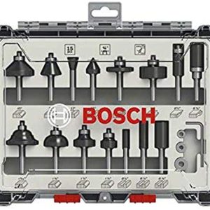 Bosch 2607017473 Router Bit Set 15 pcs Mixed sh (1/4")