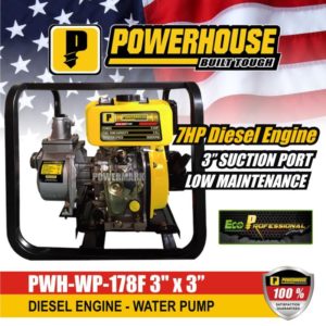 Powerhouse PWH-WP-178F 3" x 3" Diesel Engine Water Pump (7HP)