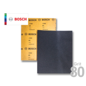 Bosch 2608621310 Wet or Dry Hand Sanding Sheets Grit 80 (100pcs./Ream)